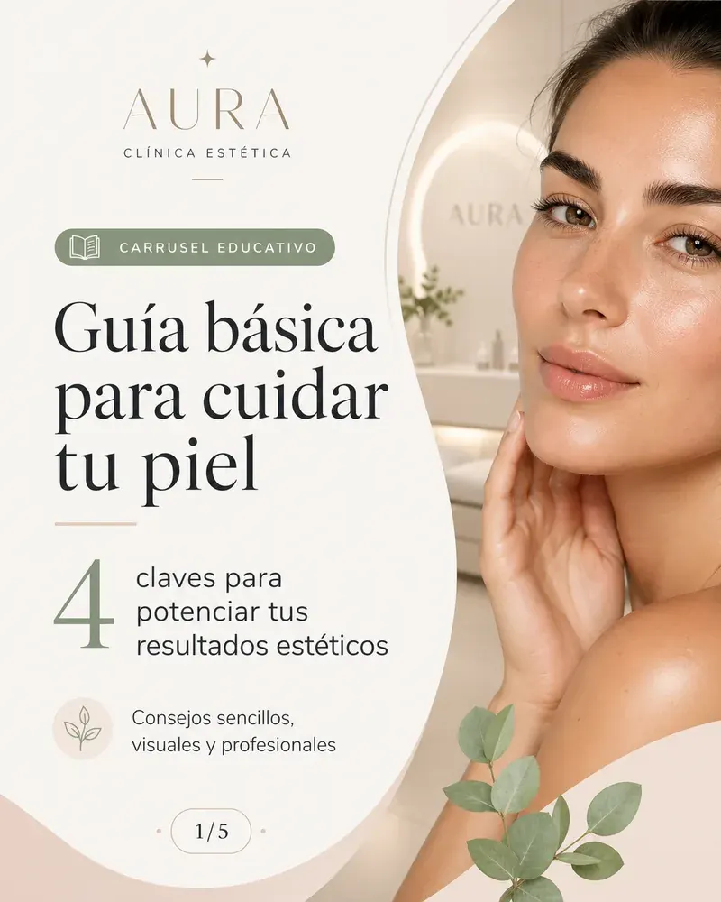 Ejemplo demostrativo de portada de carrusel para clínica estética (diapositiva 1 de 5)